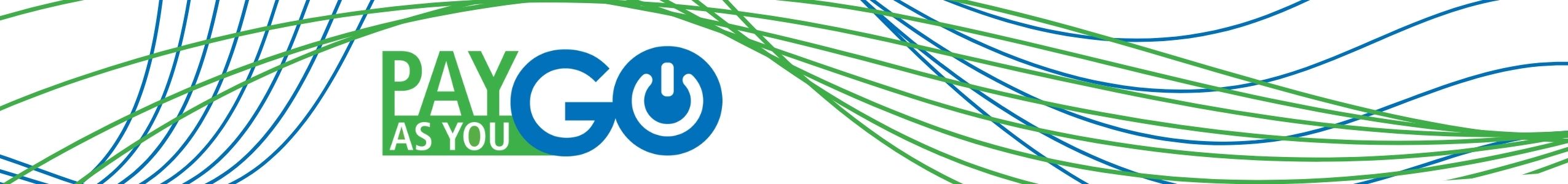 Pay As You Go logo green and blue